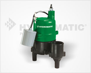 Hydromatic 4/10 HP Cast Iron/Thermoplastic Sewage Pump 